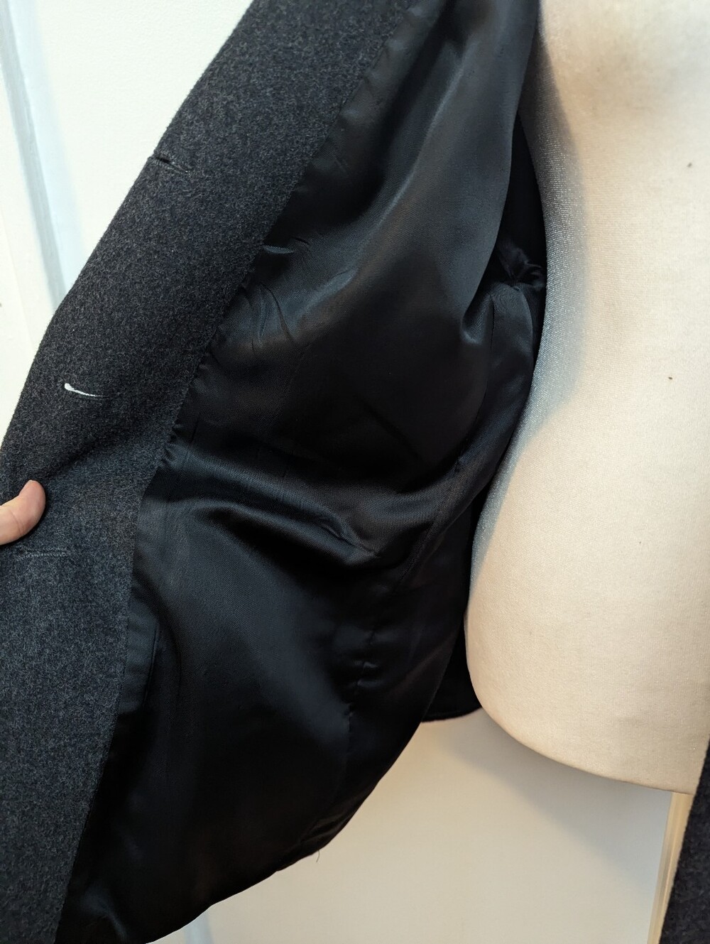 Vintage L.L. Bean Wool Cashmere Blazer in Heathered Dark Gray Academia - Picture 7 of 9